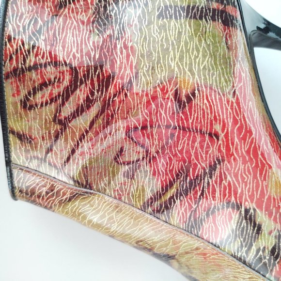 Patent stiletto graffiti print ankle boots - Picture 15 of 16